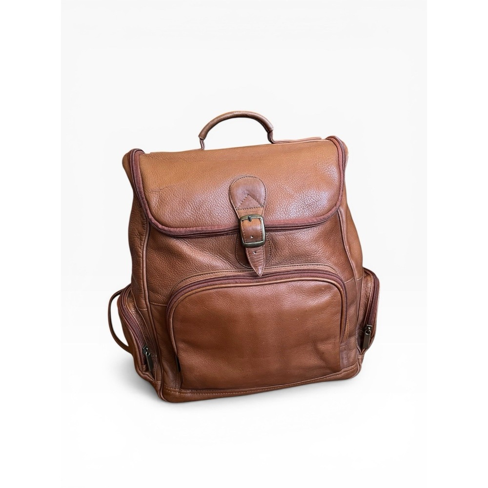Large Vintage Pure Leather Backpack Brown Travel Rucksack Laptop Bag 12x6x18 COL